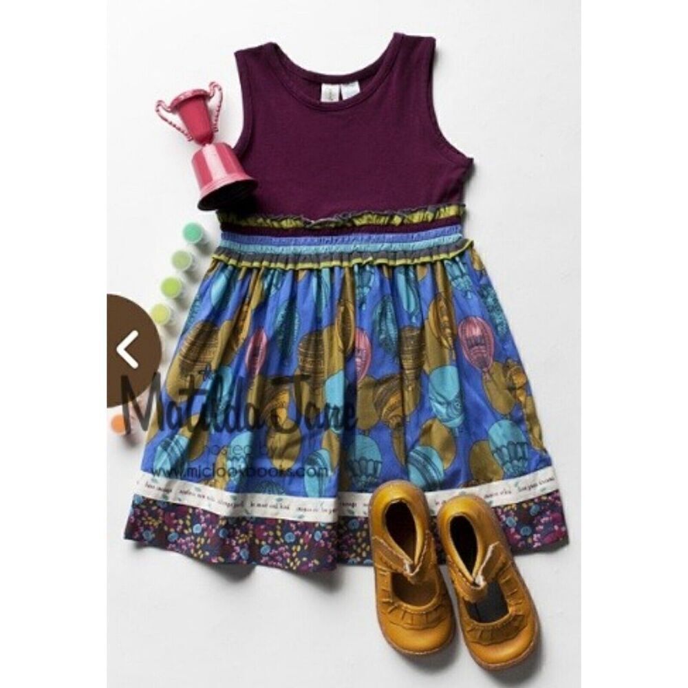 Matilda Jane Girls Size 2 Paint By Numbers Elevated Balloon Tank Dress